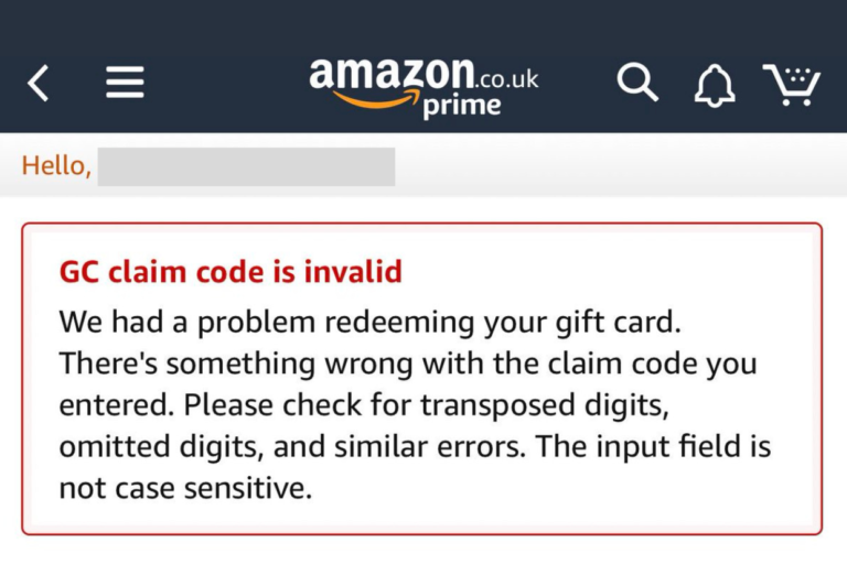 Amazon Gift Card Invalid